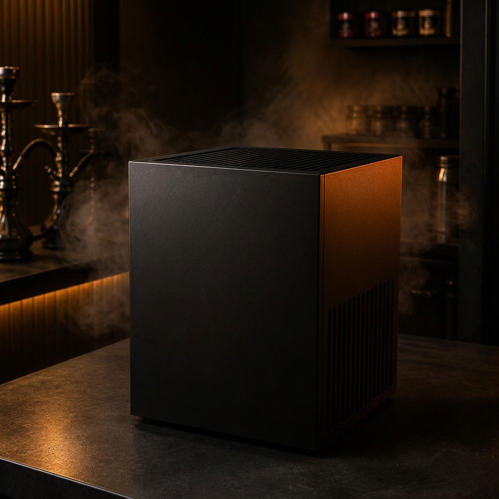 BlackBox — боковой профиль в интерьере кальянной